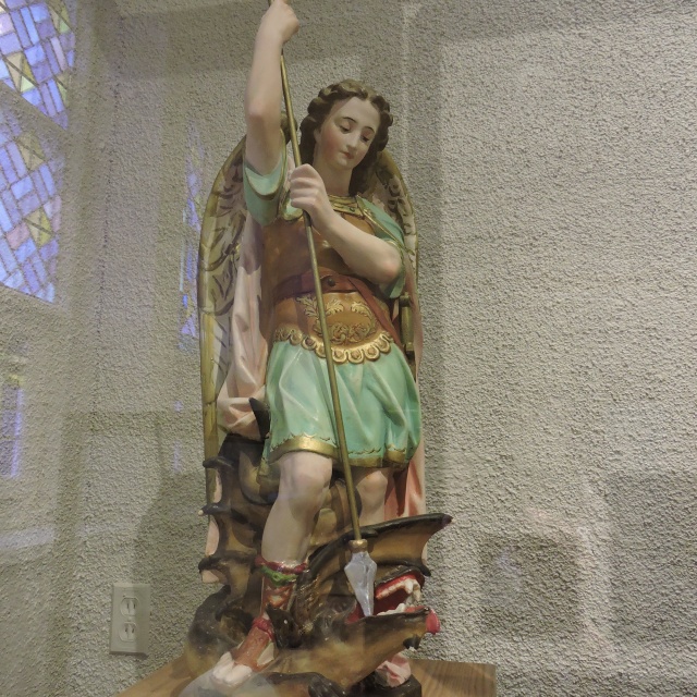 Statue of Saint Michael the Archangel. Patron of the Archdiocese of Sherbrooke.